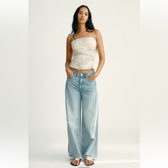 NWT ZARA STRAPLESS TULLE TOP SIZE M ONLY ONE | 3067/012 NWT - Picture 3 of 6